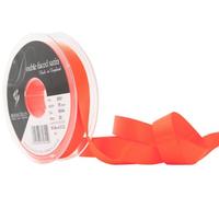 Berisfords Double Faced Satin Ribbon, Polyester, Flo Orange, 15 mm
