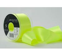 Berisfords Double Satin Ribbon, Flo Yellow, 50 mm