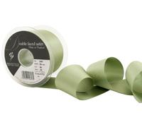 Berisfords Double Satin Ribbon, Khaki, 50 mm x 20 m, Green