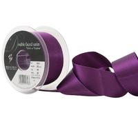 Berisfords Double Satin Ribbon, Plum, 35 mm