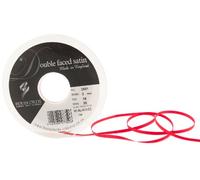 Berisfords Double Satin Ribbon, Red, 3 mm
