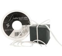 Berisfords Double Satin Ribbon, White, 30 m, berties's bows, packaging may vary