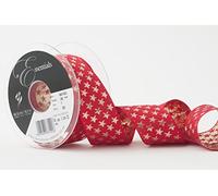 Berisfords Galaxy Ribbon, Red/Gold, 35 mm