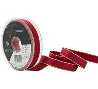 Berisfords Gold Edge Satin Ribbon, Scarletberry, 15 mm