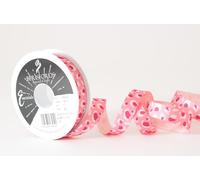 Berisfords Leopard Pink Grosgrain Ribbon 16mm