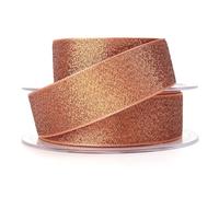 Berisfords Metallic Lame Ribbon 25mm wide Copper - per 4 metres