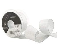 Berisfords Metallic Lame Ribbon 40mm wide Silver - per 2 metres