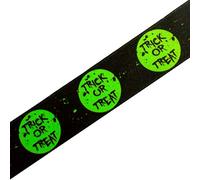 Berisfords Neon Halloween Satin Ribbon Green Trick or Treat 25mm Wide (3 metres)