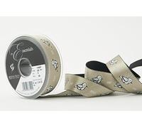 Berisfords Peace Chick Ribbon, Cloudy Green, 25 mm