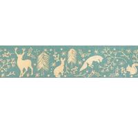 Berisfords Polyester Ribbon, Petrol/Gold, 25mm x 20m