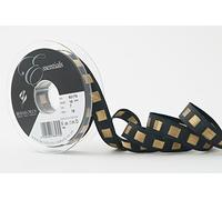 Berisfords Ribbon, Black/Gold, 15 mm