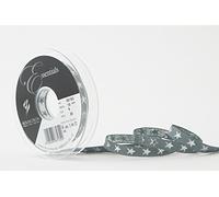 Berisfords Ribbon, Graphite/Silver, 10 mm