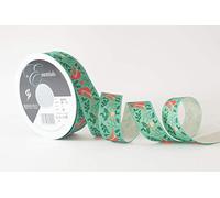 Berisfords Ribbon, Green/Multi, 25mm
