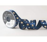 Berisfords Ribbon, Navy/Gold, 25mm