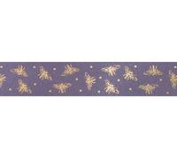 Berisfords Ribbon Reel, Polyester, Mulberry/Gold, One Size