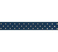 Berisfords Ribbon Reel, Polyester, Navy/Gold, One Size