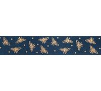 Berisfords Ribbon Reel, Polyester, Navy/Gold, One Size
