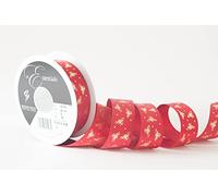 Berisfords Ribbon Reel, Polyester, RED/Gold, One Size