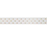 Berisfords Ribbon Reel, Polyester, White/Gold, One Size