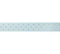 Berisfords Ribbon Reel, Sky/Gold, One Size