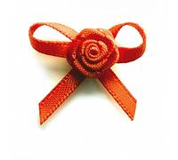 Berisfords Ribbon Rose Centred Bow 3mm (6pk) Autumn Orange