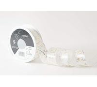 Berisfords Ribbon, White/Gold, 25mm
