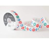 Berisfords Ribbon, White/Multi, 25mm