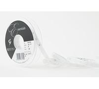 Berisfords Ribbon, White/Silver, 10 mm