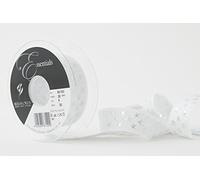 Berisfords Ribbon, White/Silver, 25 mm
