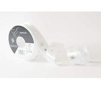 Berisfords Ribbon, White/Silver, 25mm