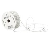 Berisfords Round Metallic Elastic Ribbon, Silver, 1.2 mm