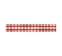Berisfords Rustic Gingham, Polyester, Ivory/Dusky Pink, 10.2 x 3 x 10.2 cm