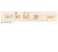 Berisfords Save The Date Ribbon, Bridal, One Size