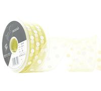 Berisfords Sheer Dots Ribbon, Lime, 38 mm Width, 25 metre Length