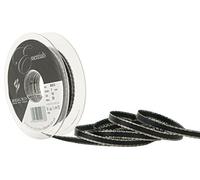 Berisfords Silver Edge Satin Ribbon, Black, 7 mm