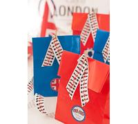 Berisfords Taffeta Jubilee Ribbon Queens Guard 25mm Wide 25m Reel White/Multicolour,80807-25-COL1