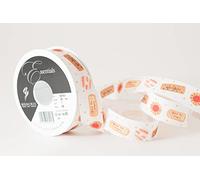 Berisfords Taffeta Patterned Ribbon ‘Tea Time’ Multicolour on White 25mm Wide 25m Reel
