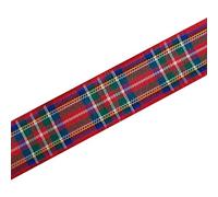 Berisfords Tartan Plaid Polyester Satin Ribbon 7mm Wide (Royal Stewart, 2 M)