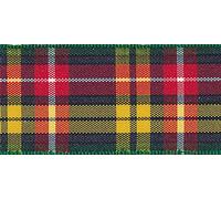 Berisfords Tartan Ribbon - 17 Traditional Designs for Home, Gifts, Fashion and Crafts - Buchanan Tartan - 70mm Wide x 25 Metres