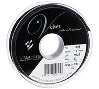 Berisfords Velvet Ribbon, Black, 16mm