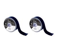 Berisfords Velvet Ribbon, Navy, 36mm X 5m (Pack of 2)