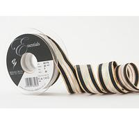 Berisfords Winter Stripe Ribbon, Dark Gold, 25 mm