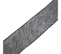 Berisfords Wired Glitter Sparkle Ribbon 15mm Wide (Black, 3 M)