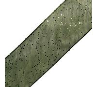 Berisfords Wired Glitter Sparkle Ribbon 15mm Wide (Green, 3 M)