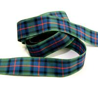 Berisfords Woven Tartan Ribbon 25mm wide Flower of Scotland - per metre