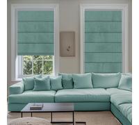 BERISSA No Drill Roman Shades for Windows No Tools Roman Shades, UV Protection, Privacy, Thermal Insulation Roman Blinds, Easy to Install, Room Darkening Blackout-Green Custom Size.