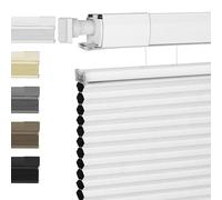 BERISSA Top Down Bottom Up Cordless Cellular Shades No Tools No Drill Blinds for Indoor Windows Windows,Blackout-White,53.5W x 163H CM...