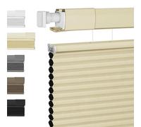 BERISSA Top Down Bottom Up Cordless Cellular Shades No Tools No Drill Blinds for Indoor Windows Windows,Blackout-Beige,53.5W x 163H CM...