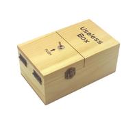 berjalan A Useless Box with Surprises Wooden Useless Box Fully Assembled Toy for Adults and Children Easy Install Light Wood Color