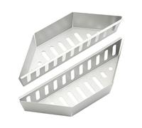 berjalan Charcoal Basket Stainless Steel Char Holder, Charcoal Container Contoured Carbon Briquet Grilling Baskets(2 Pieces)